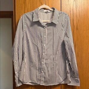 Nordstrom Rack Black and White Striped Casual Shirt